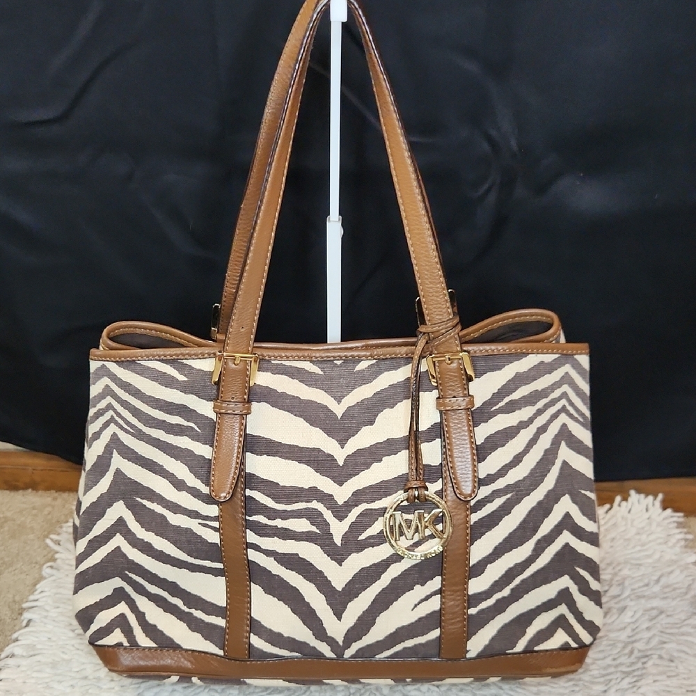 Michael Kors Brown Zebra Print Tote